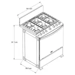 ESTUFA A GAS WHIRLPOOL DE 30" DE 6 QUEMADORES CON HORNO LWFR3400